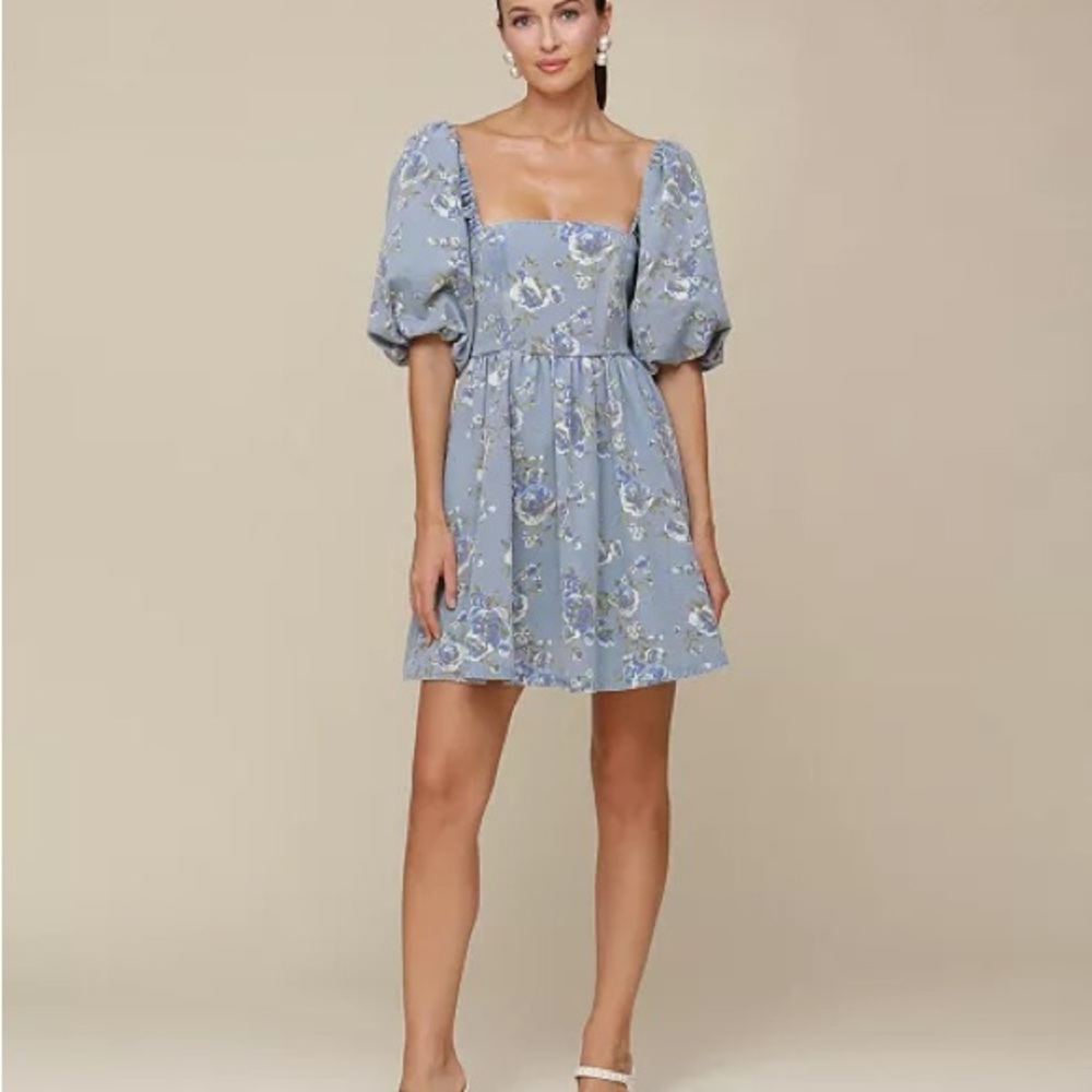 Women's Square-Neck Short-Sleeve Baby Doll Dress Avec Les Filles